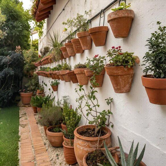 Hanging Plants on Garden Walls