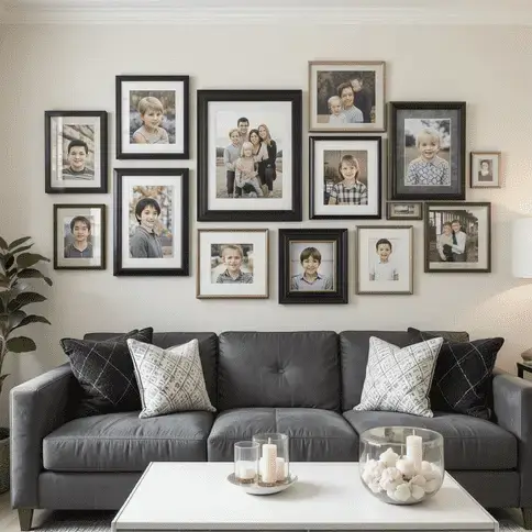 Gallery wall with Family Photos