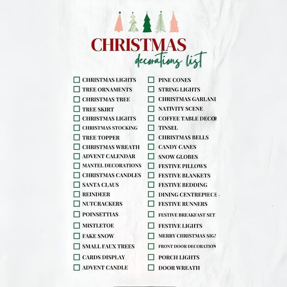 Complete Christmas decoration strategy planning with timeline, budget, and room-by-room organization
