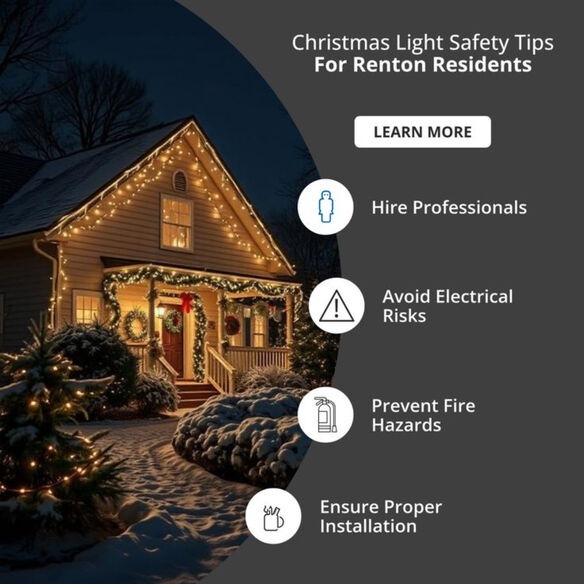 Christmas light installation safety tips showing proper equipment and ladder use